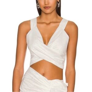 Just Bee Queen Chelsea Top White Metallic